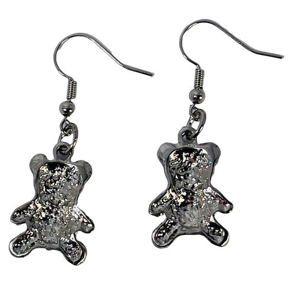 Black & silver sparkly panda charms with rhinestones earrings NEW - Picture 6 of 7